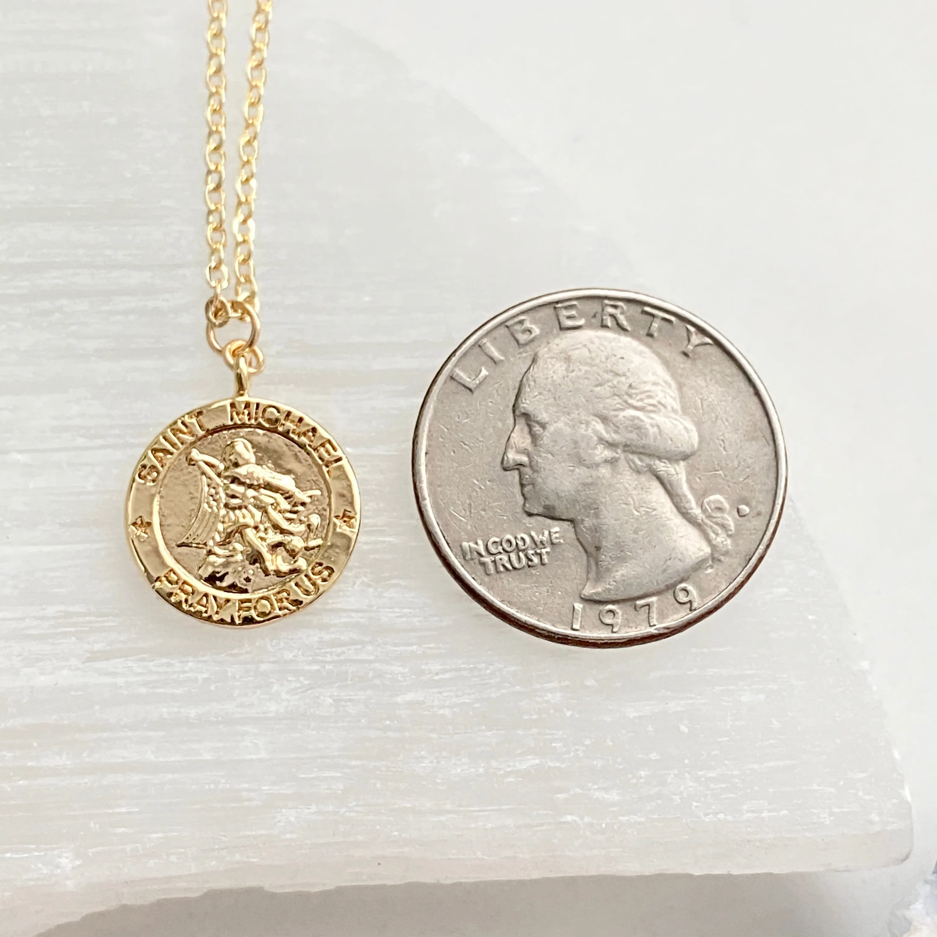 Saint Michael Coin Necklace