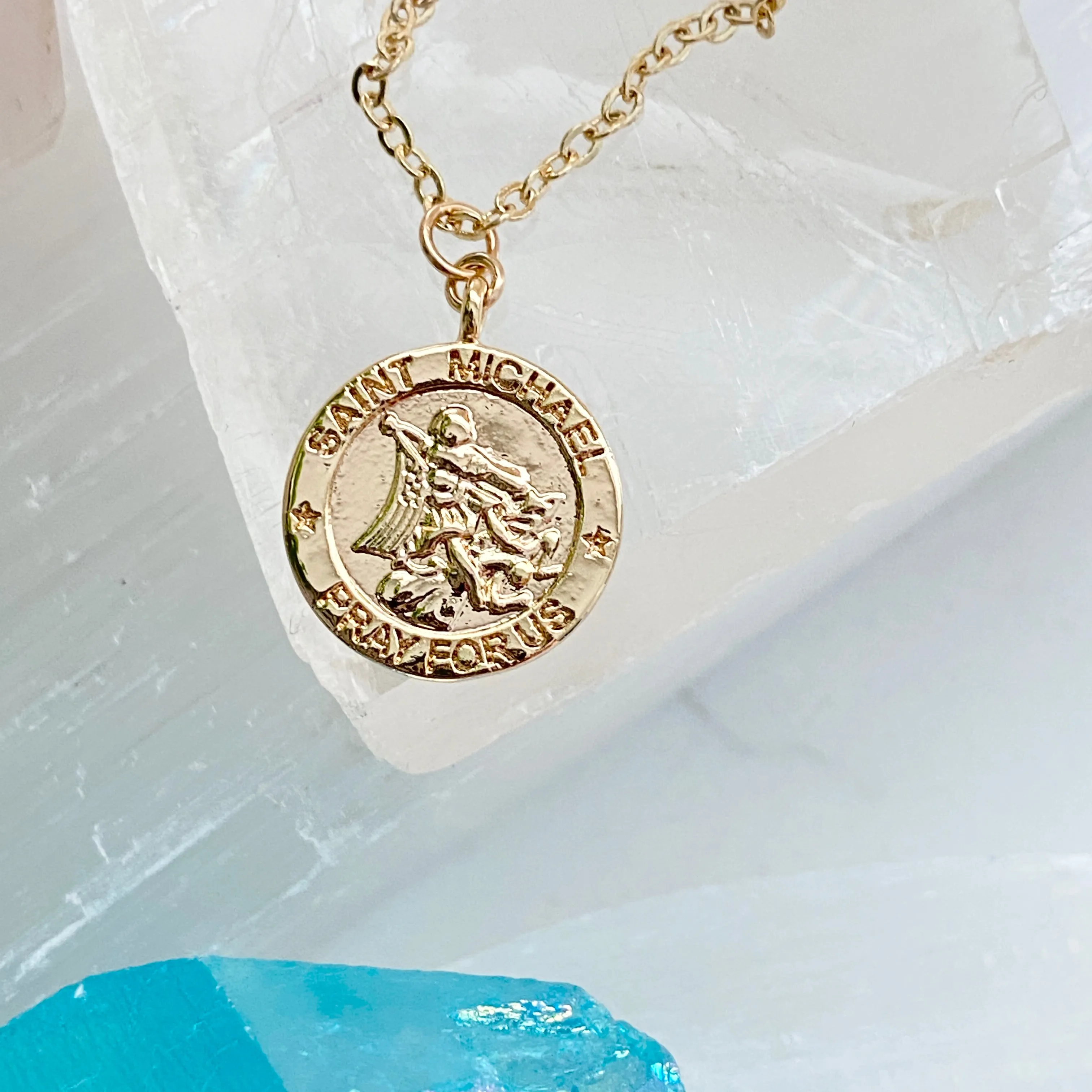 Saint Michael Coin Necklace