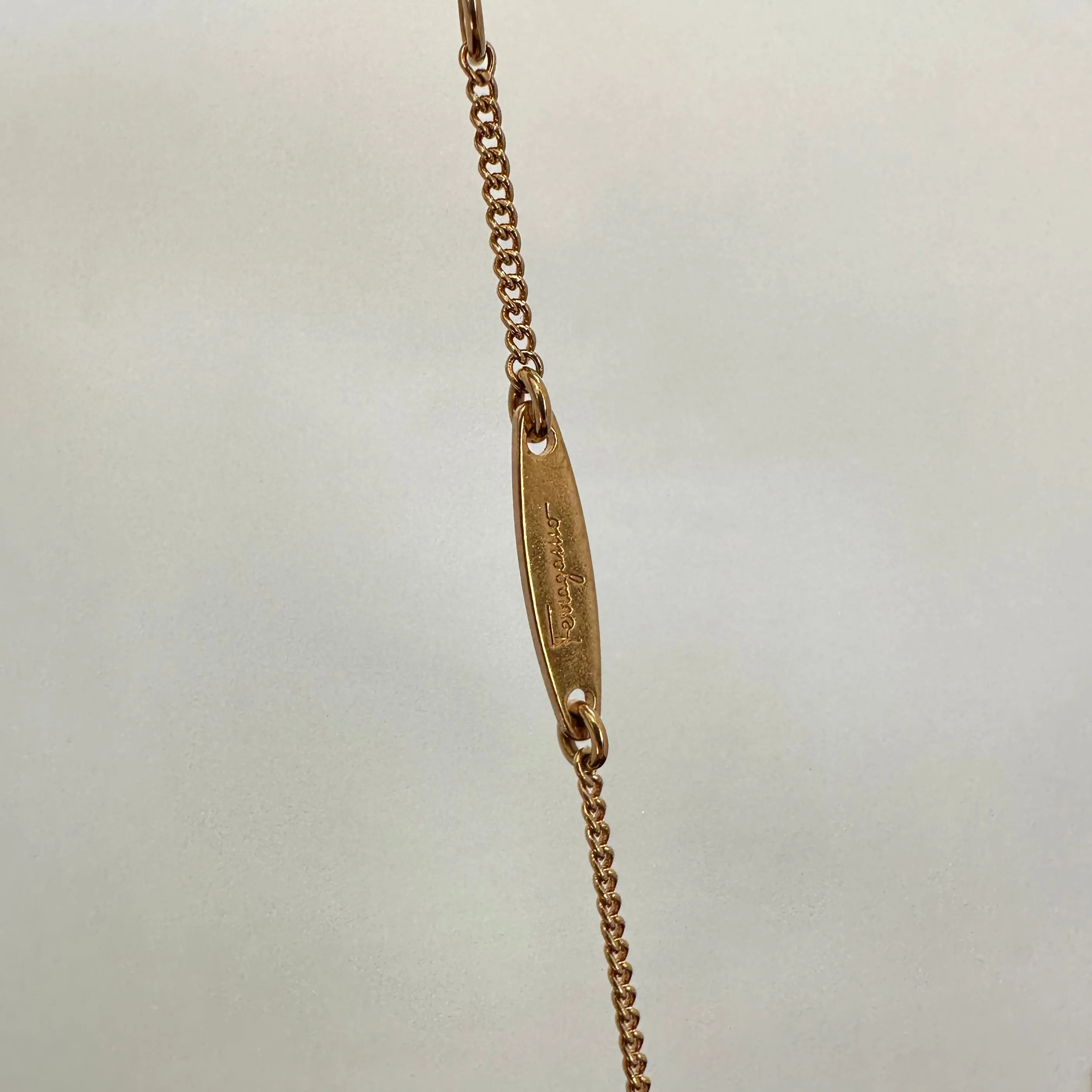 Salvatore Ferragamo Gancini Necklace With Pearl In Gold