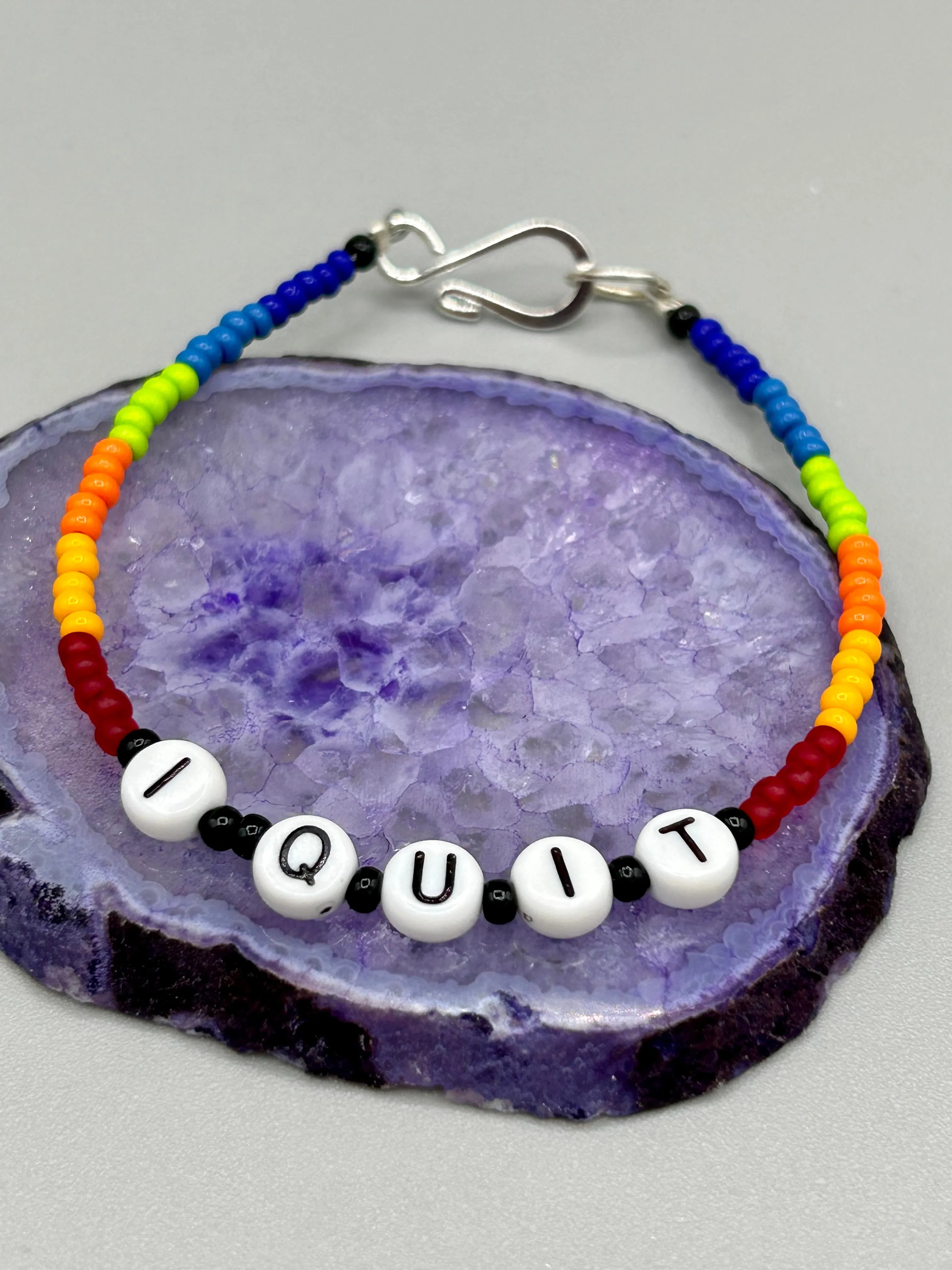 Sarcastic Beaded Bracelet, Funny Meme, Sassy, I Quit, Effing Off, Rainbow Pride Bracelets