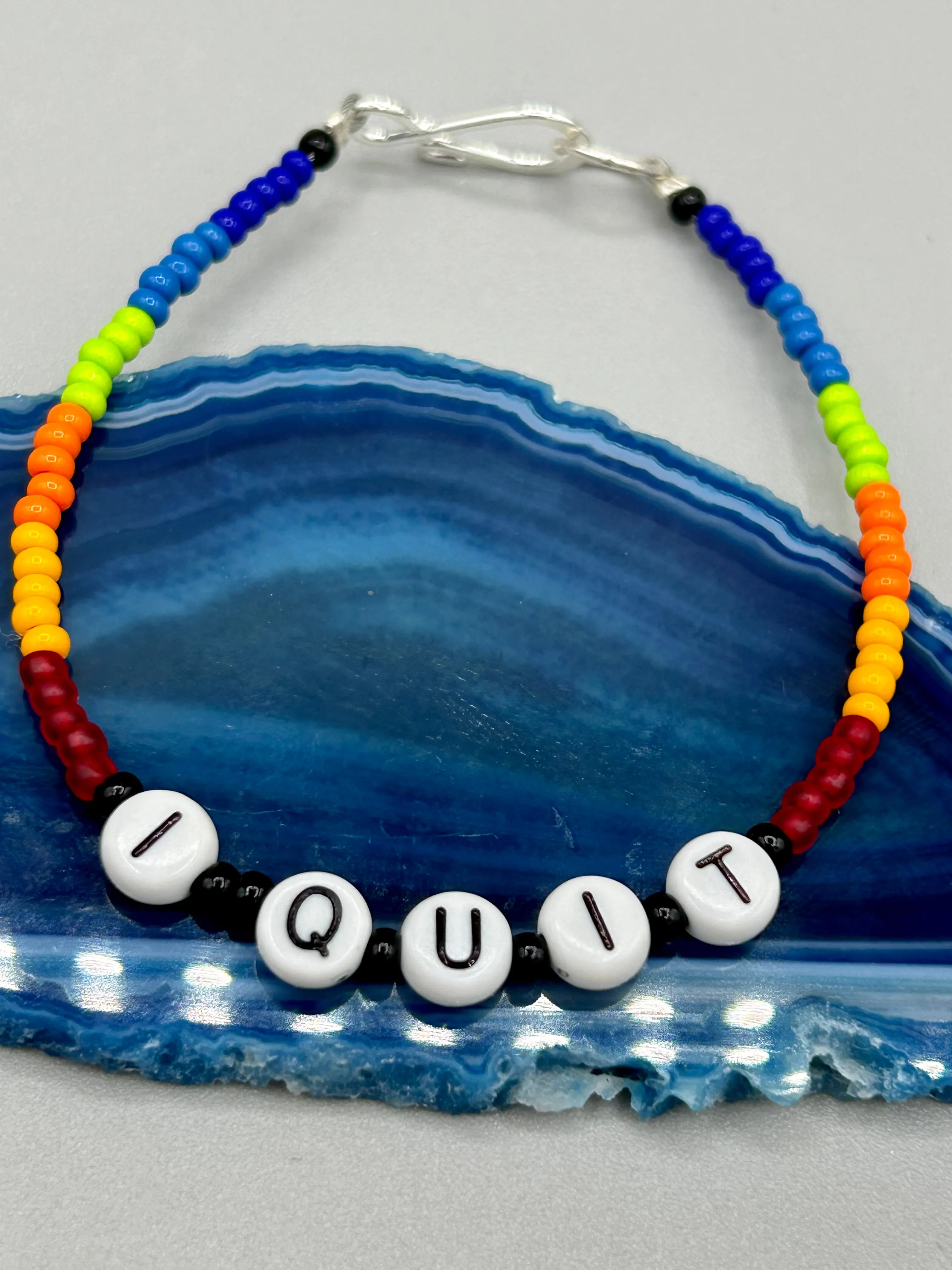 Sarcastic Beaded Bracelet, Funny Meme, Sassy, I Quit, Effing Off, Rainbow Pride Bracelets