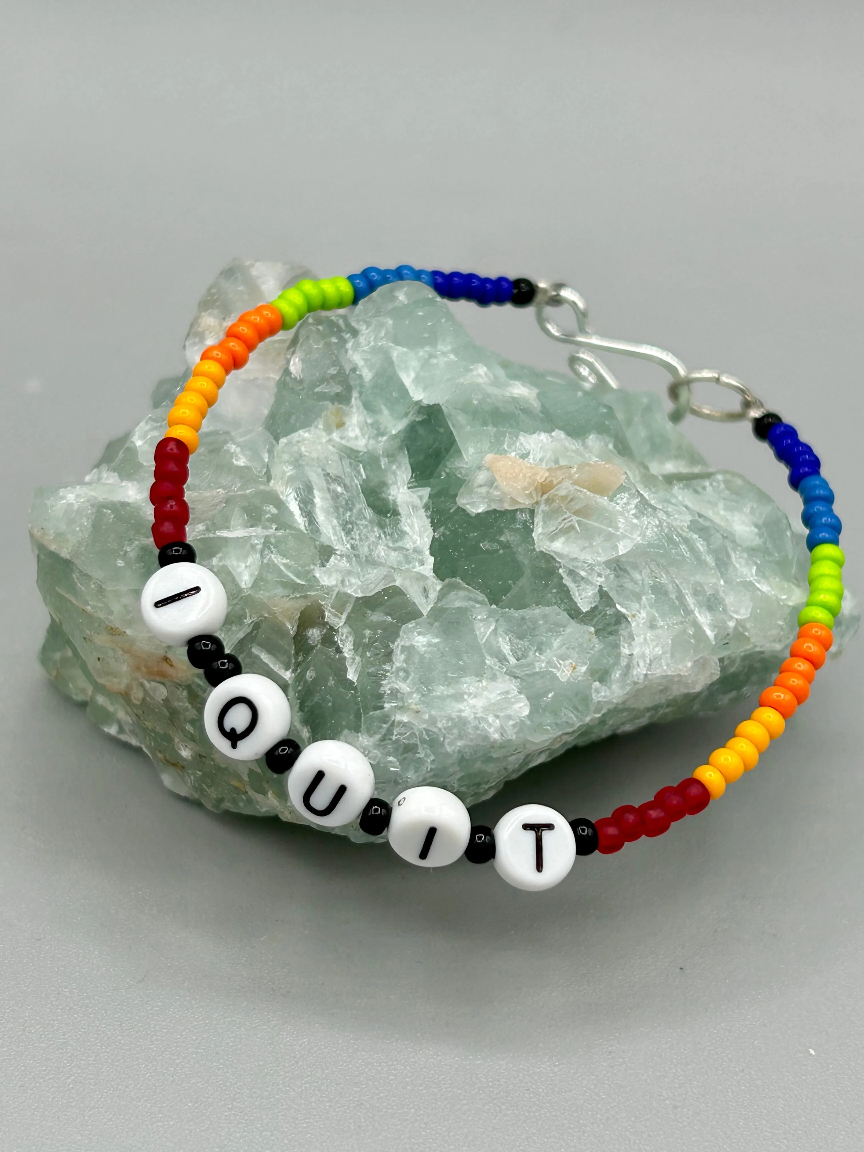 Sarcastic Beaded Bracelet, Funny Meme, Sassy, I Quit, Effing Off, Rainbow Pride Bracelets
