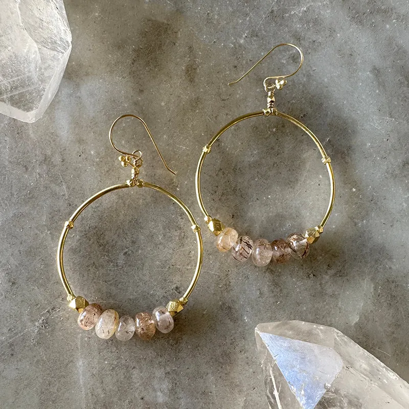 Sasha Rutilated Quartz Hoop Earrings