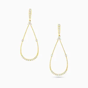 Seamless Space Earrings, Yellow Gold and Diamonds