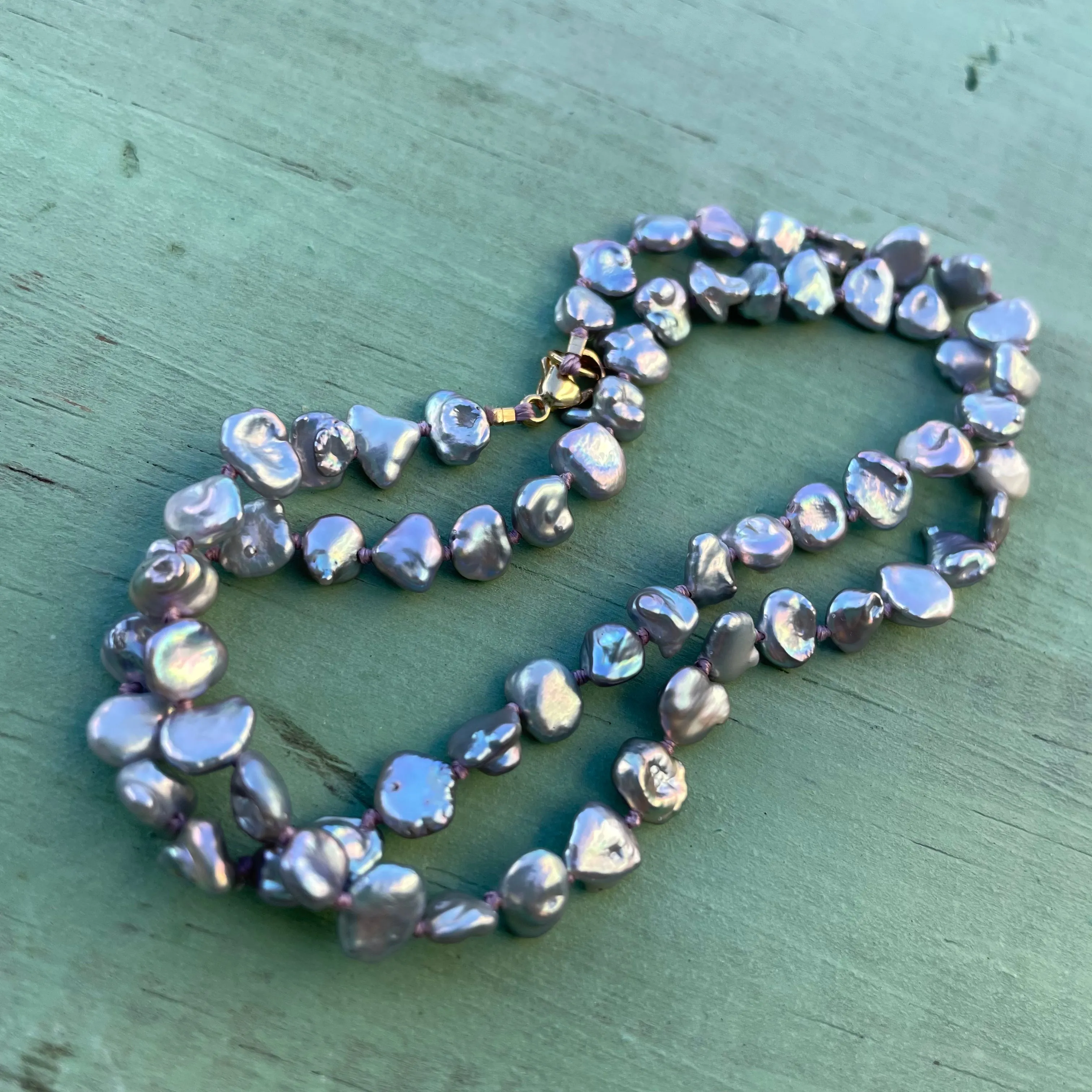 Seastones: Silver Keshi Pearls