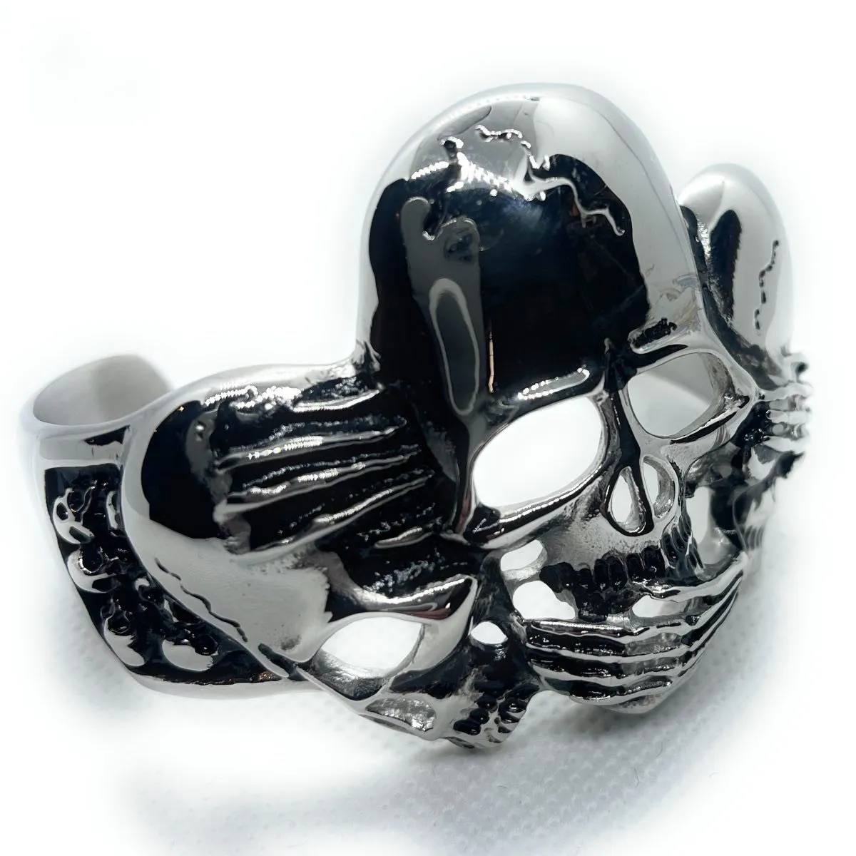 'See, Hear or Speak No Evil' Steel Bracelet (#bangle017)