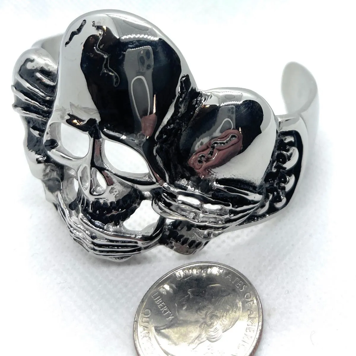'See, Hear or Speak No Evil' Steel Bracelet (#bangle017)