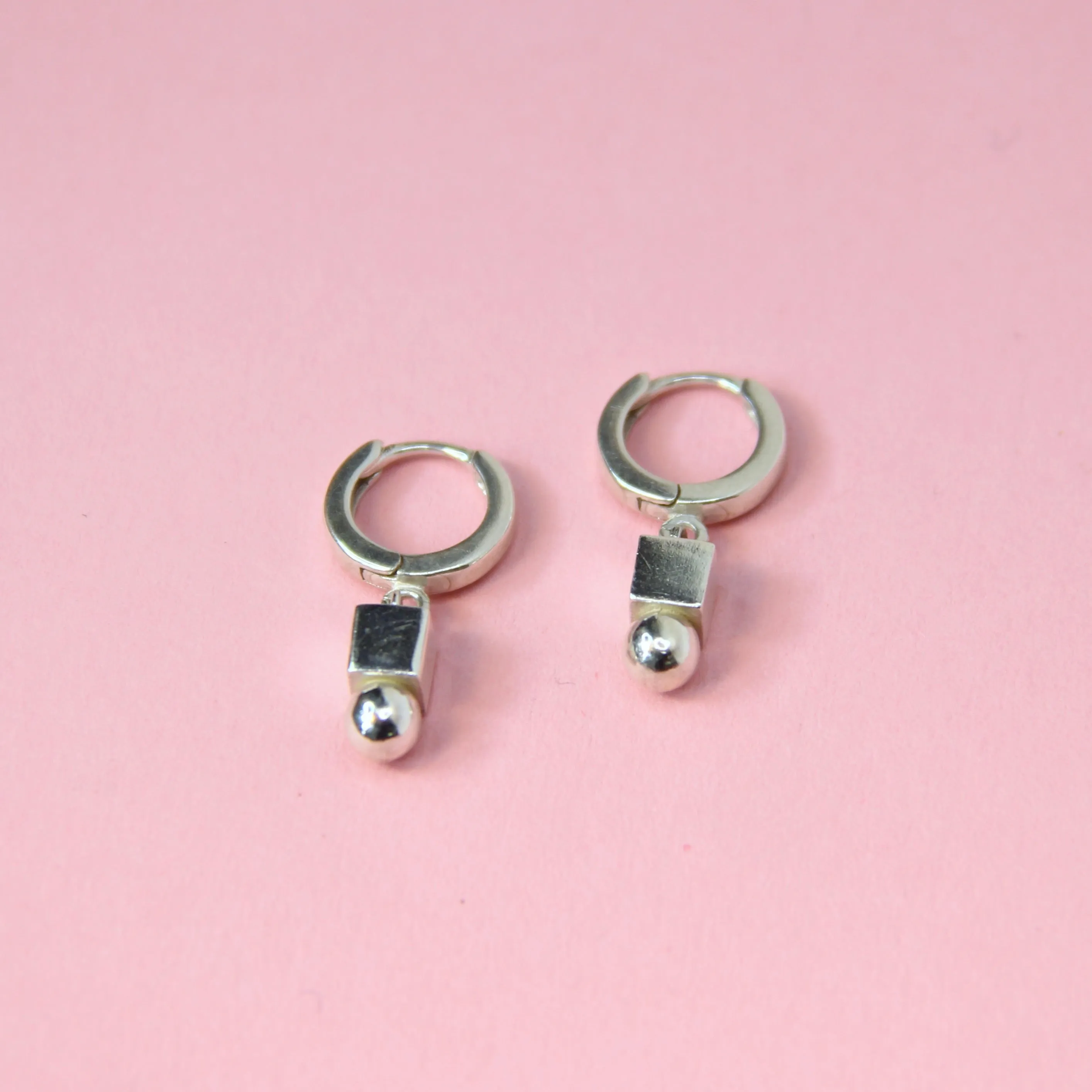 Shapes Charm Huggie Hoops