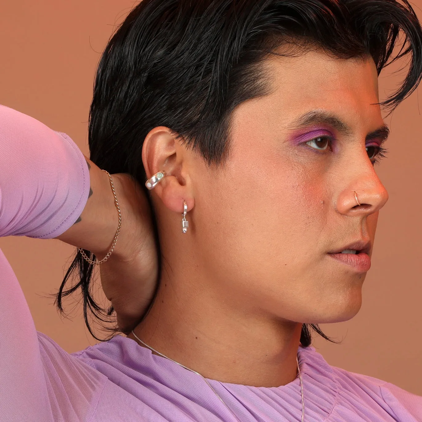 Shapes Charm Huggie Hoops