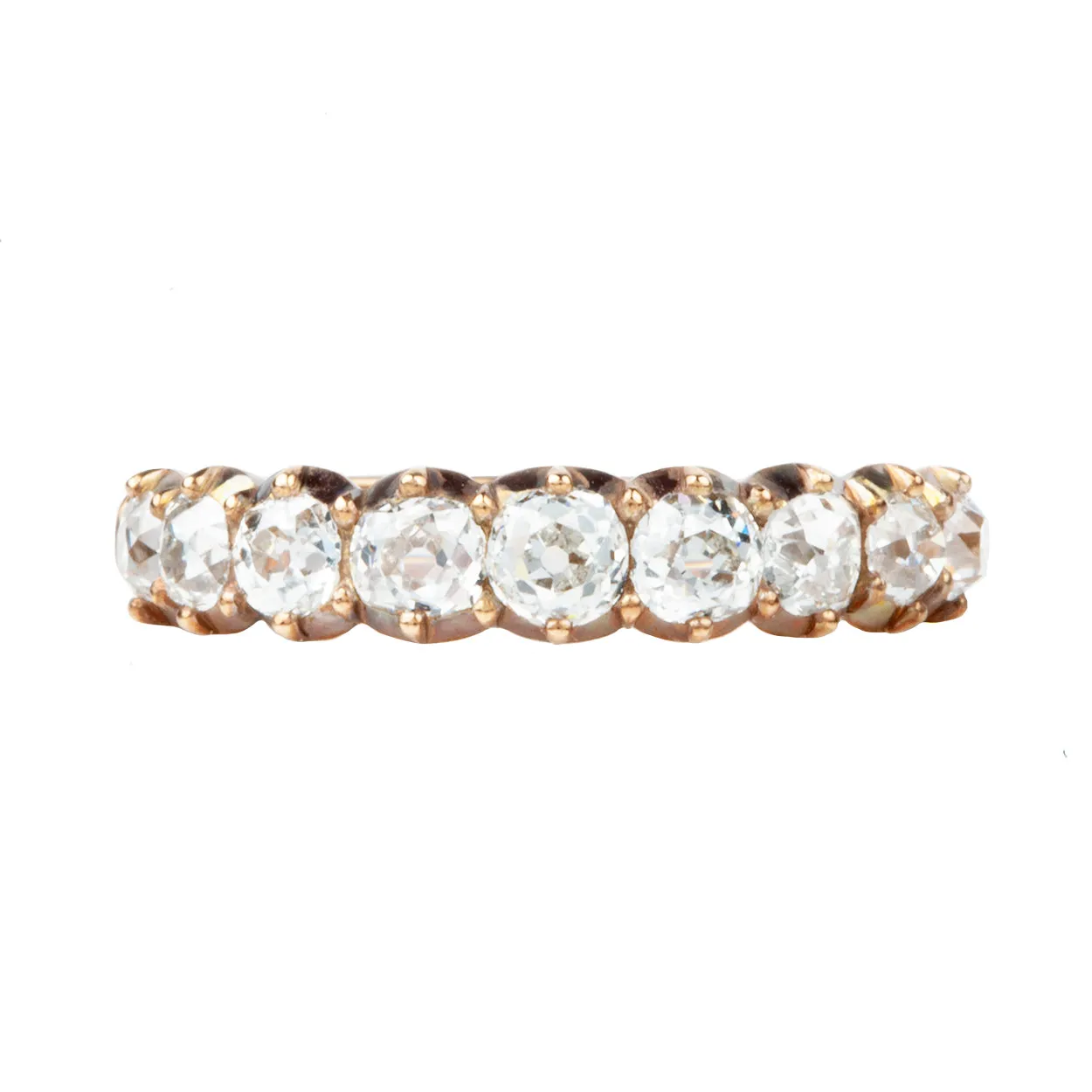 Signature Cutaway Old Mine Cut Diamond Half Hoop Band