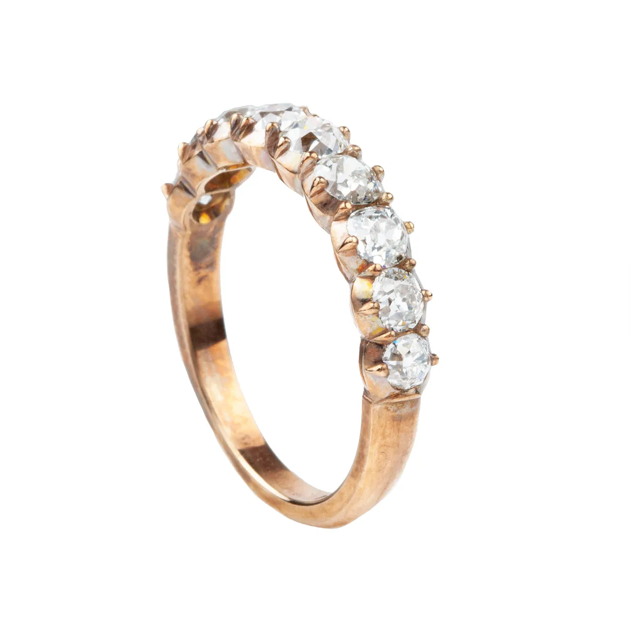 Signature Cutaway Old Mine Cut Diamond Half Hoop Band