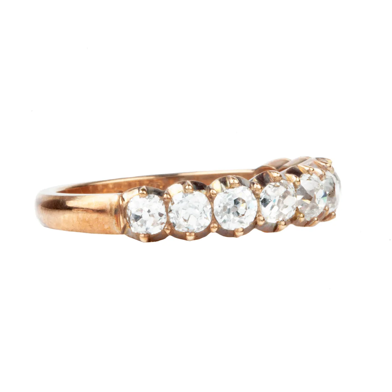 Signature Cutaway Old Mine Cut Diamond Half Hoop Band