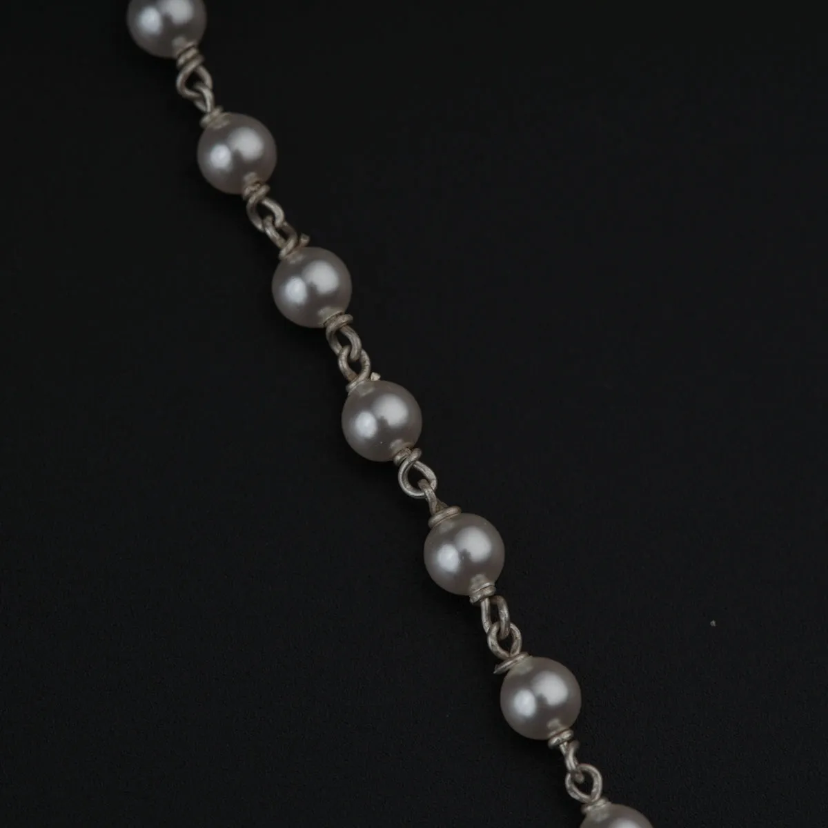 Silver Coin Necklace with Pearls