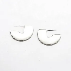 Silver Geometric Mini Semi-Circle Stud Earrings
