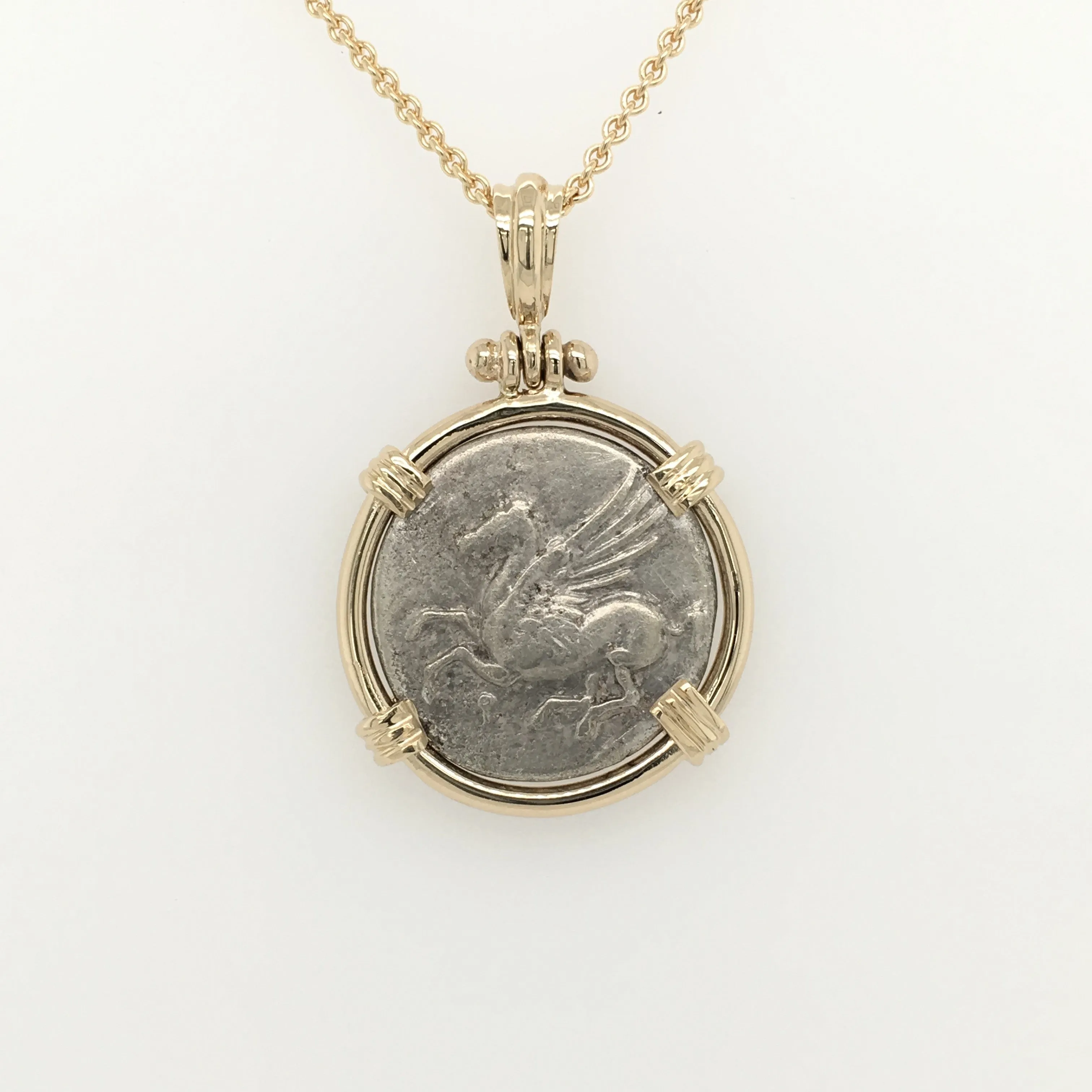 Silver Greek Coin Pendant