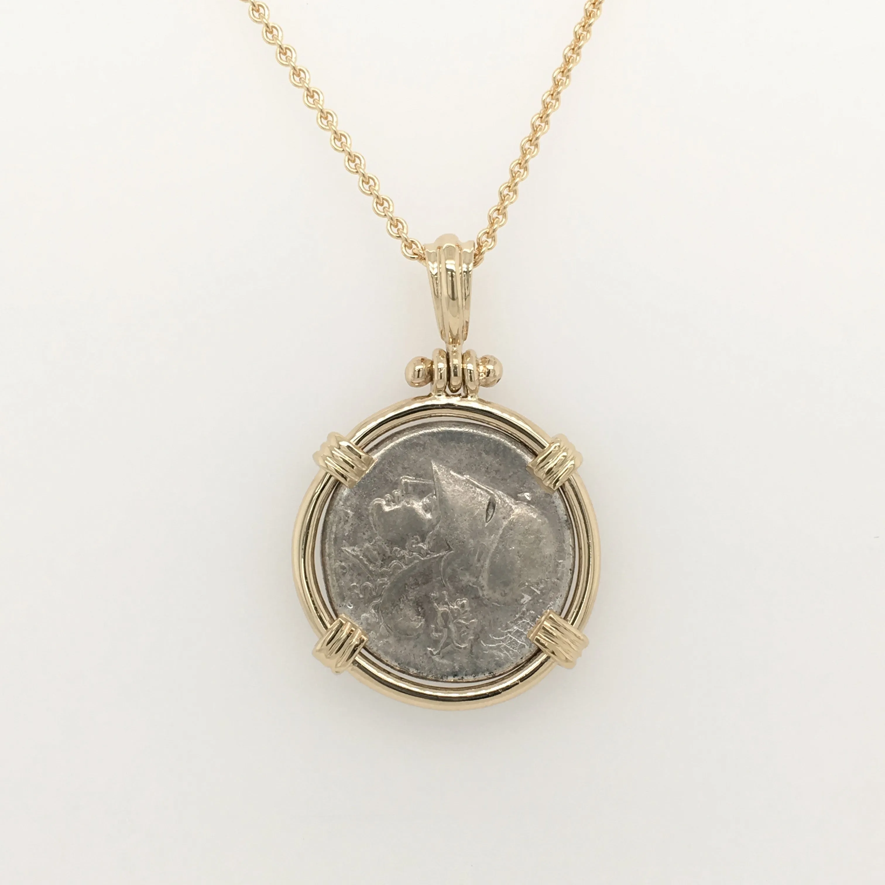 Silver Greek Coin Pendant