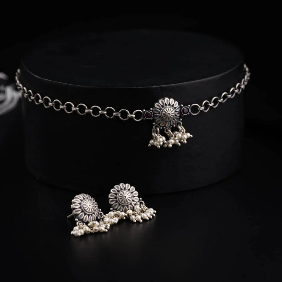 Silver Handmade Choker Set