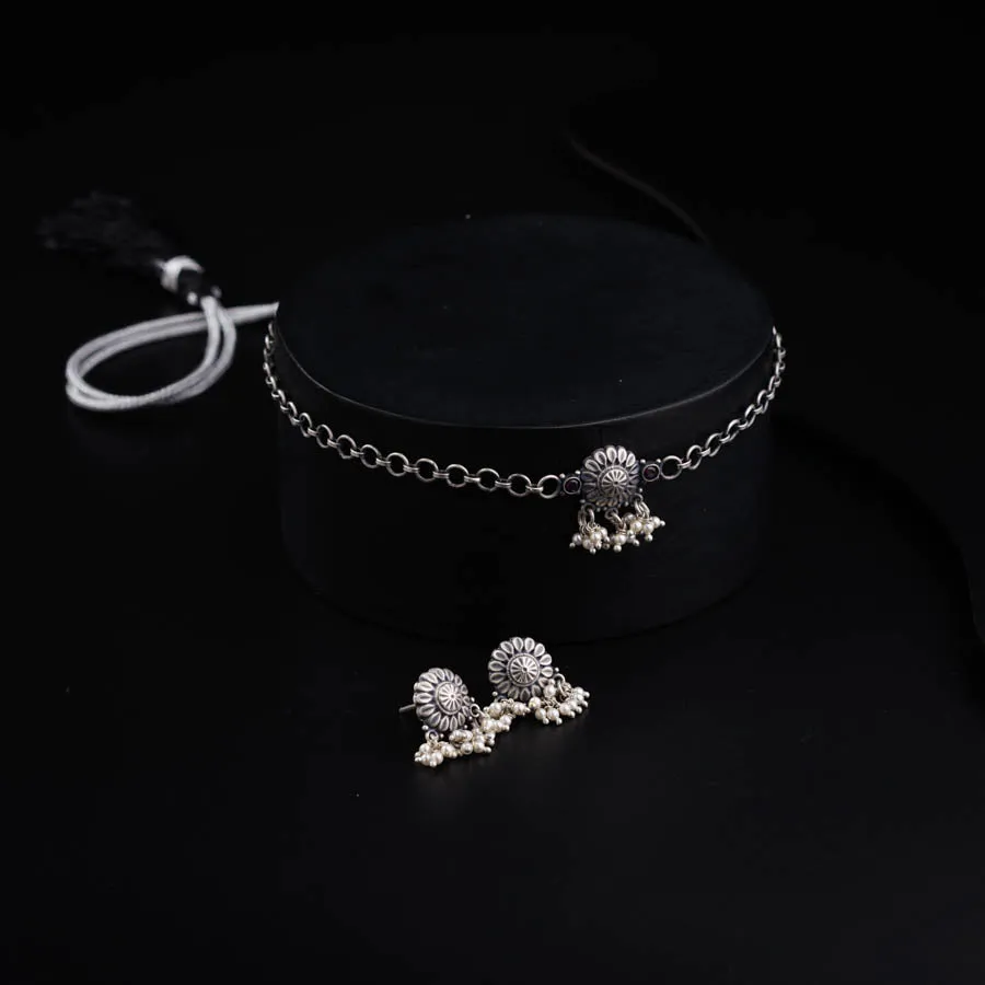 Silver Handmade Choker Set
