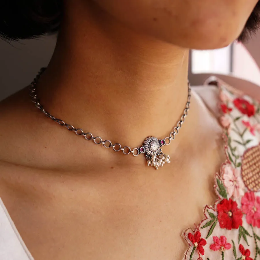 Silver Handmade Choker Set