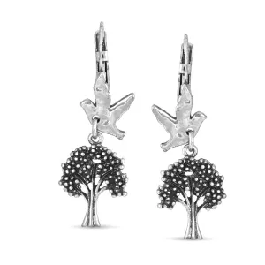 SILVER OXIDIE DROP EARRING #221SV3501 (IA18)