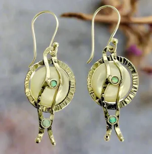 Silver Pearl Opal Earrings - Tranquility