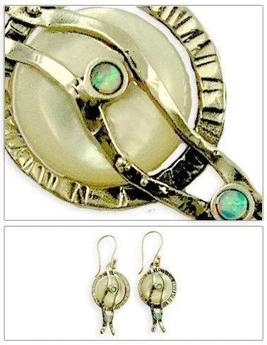 Silver Pearl Opal Earrings - Tranquility