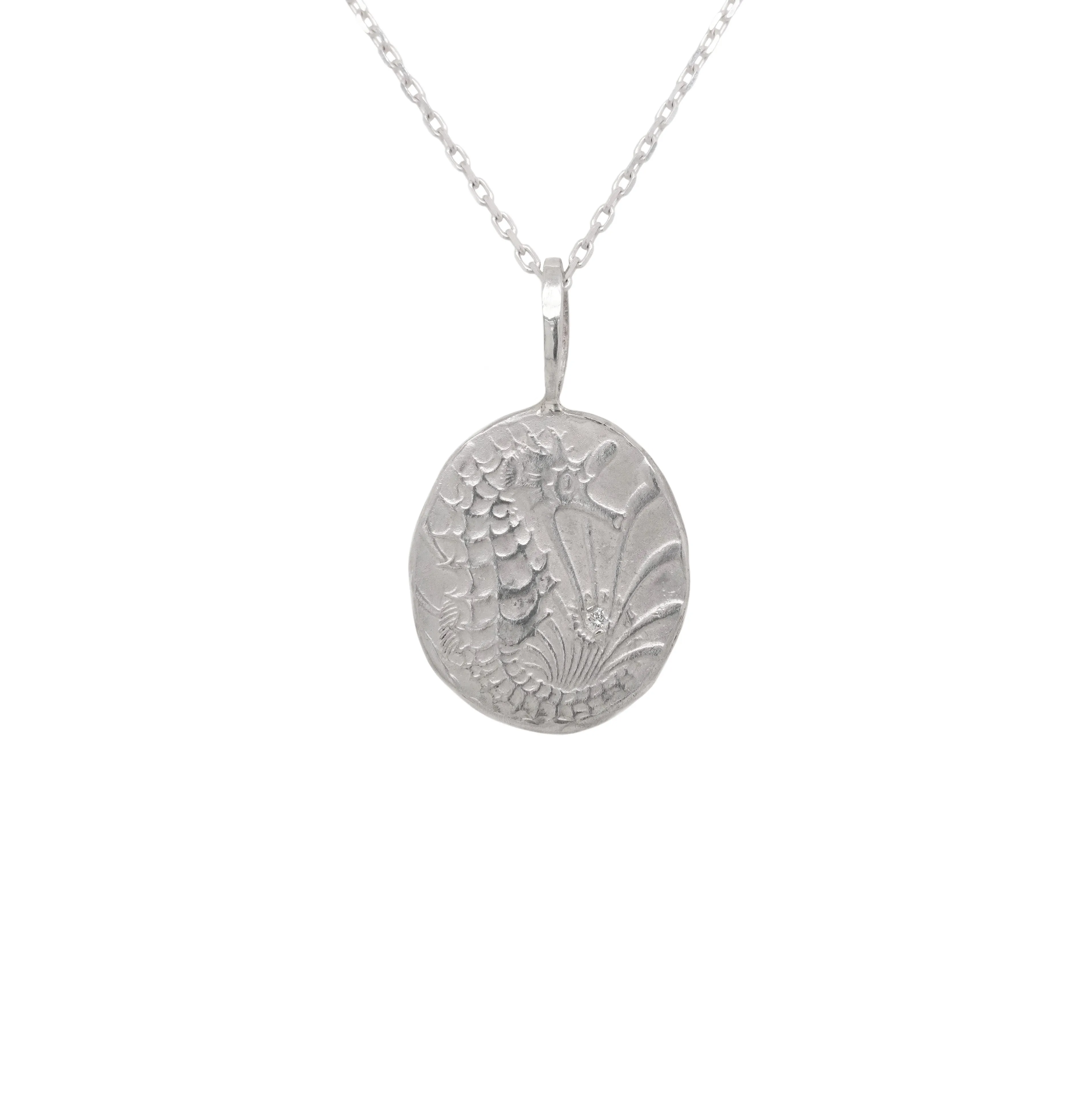 Silver Seahorse Artiface Necklace