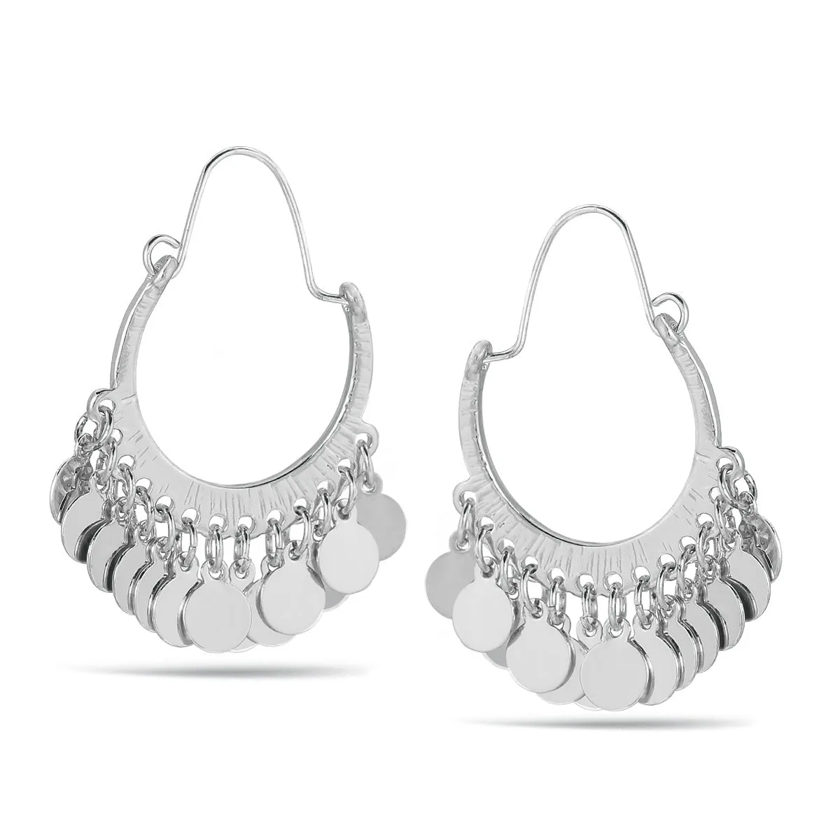 Silver-Tone Metal Drop Earrings #SQ6385S