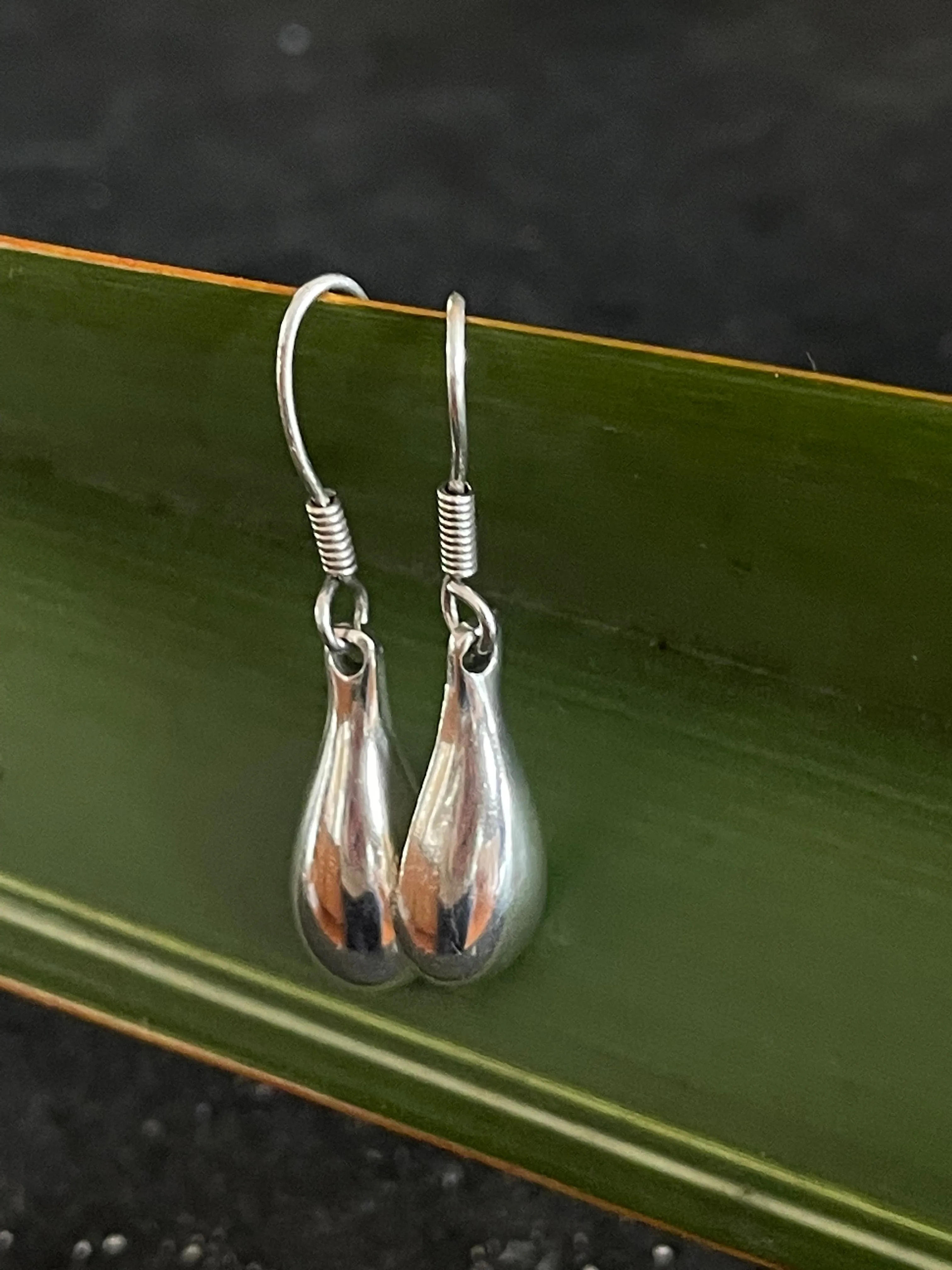 Simple Silver Drop Earrings