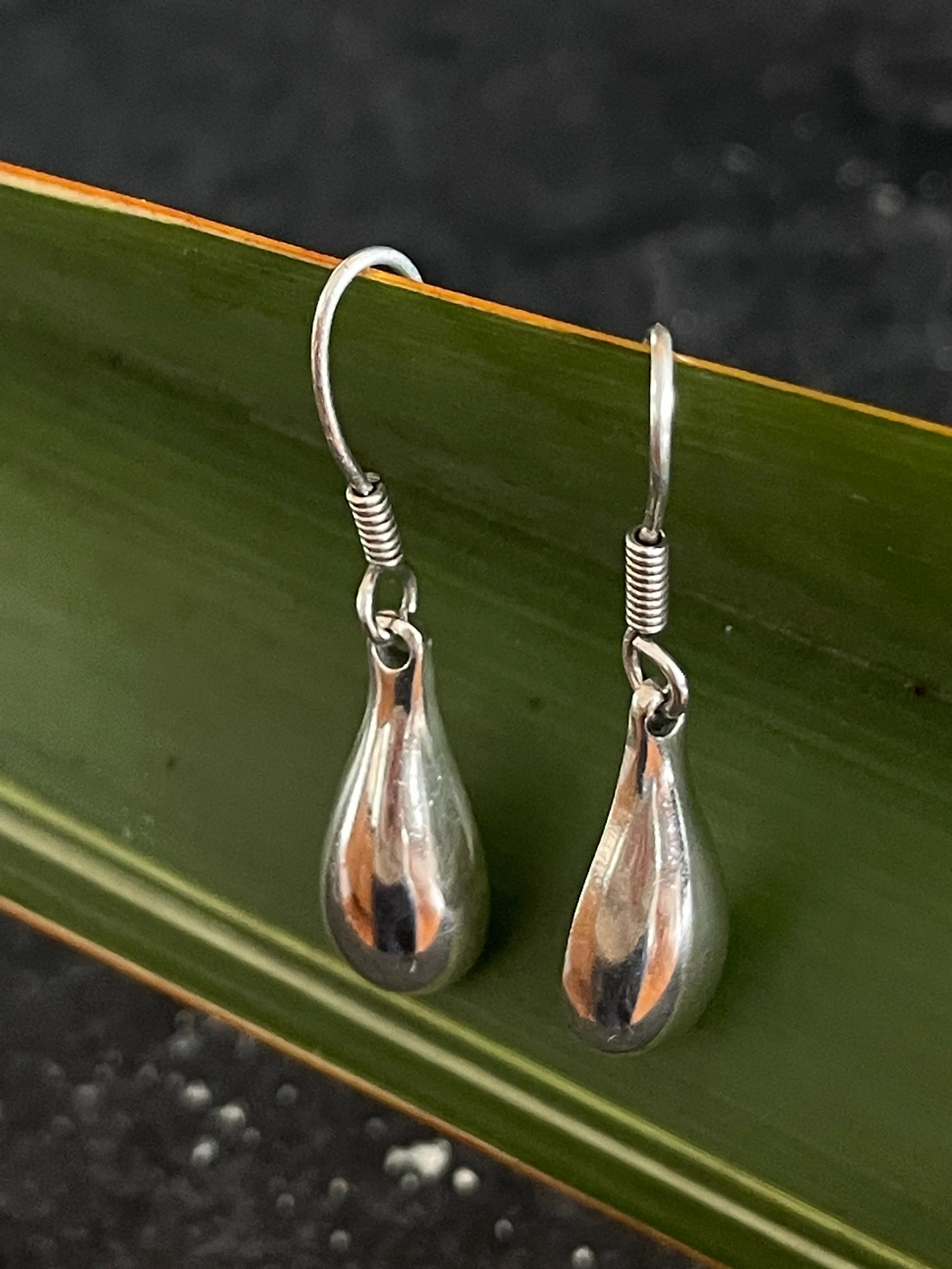 Simple Silver Drop Earrings