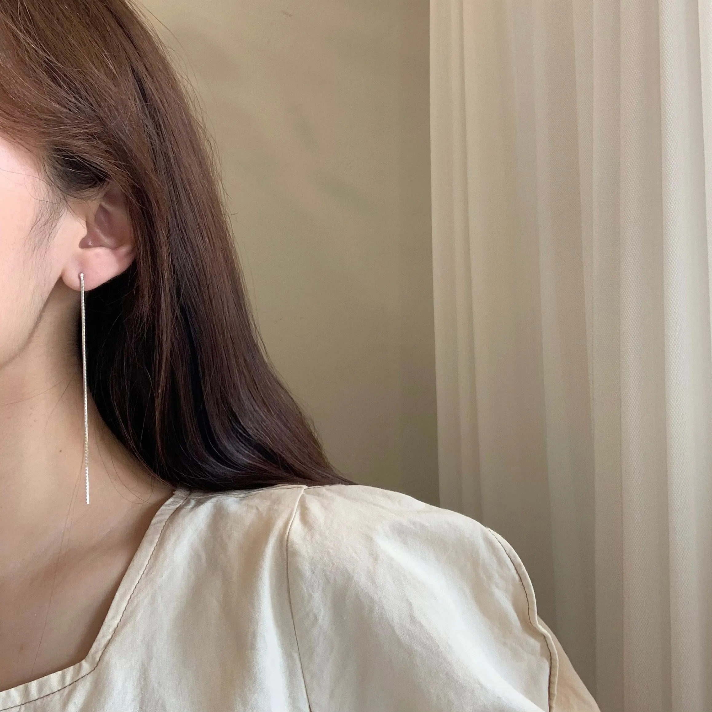 Single Long Drop earrings