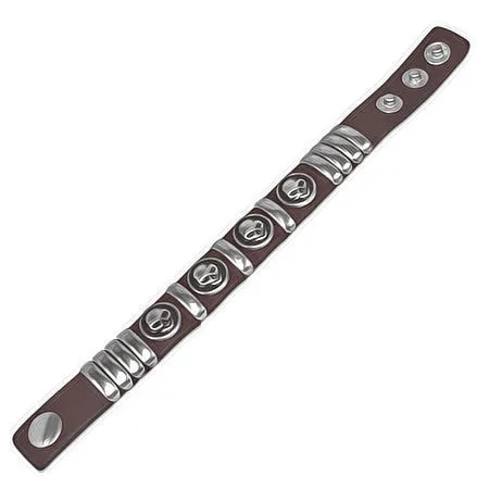 Skull Link Brown Wristband