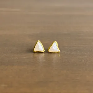 Small American Pearl Shark Tooth Stud Earrings