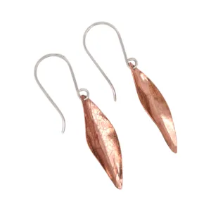 Small Copper Leaf Earrings