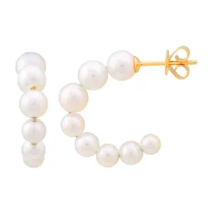 Small Graduated Pearl Hoops