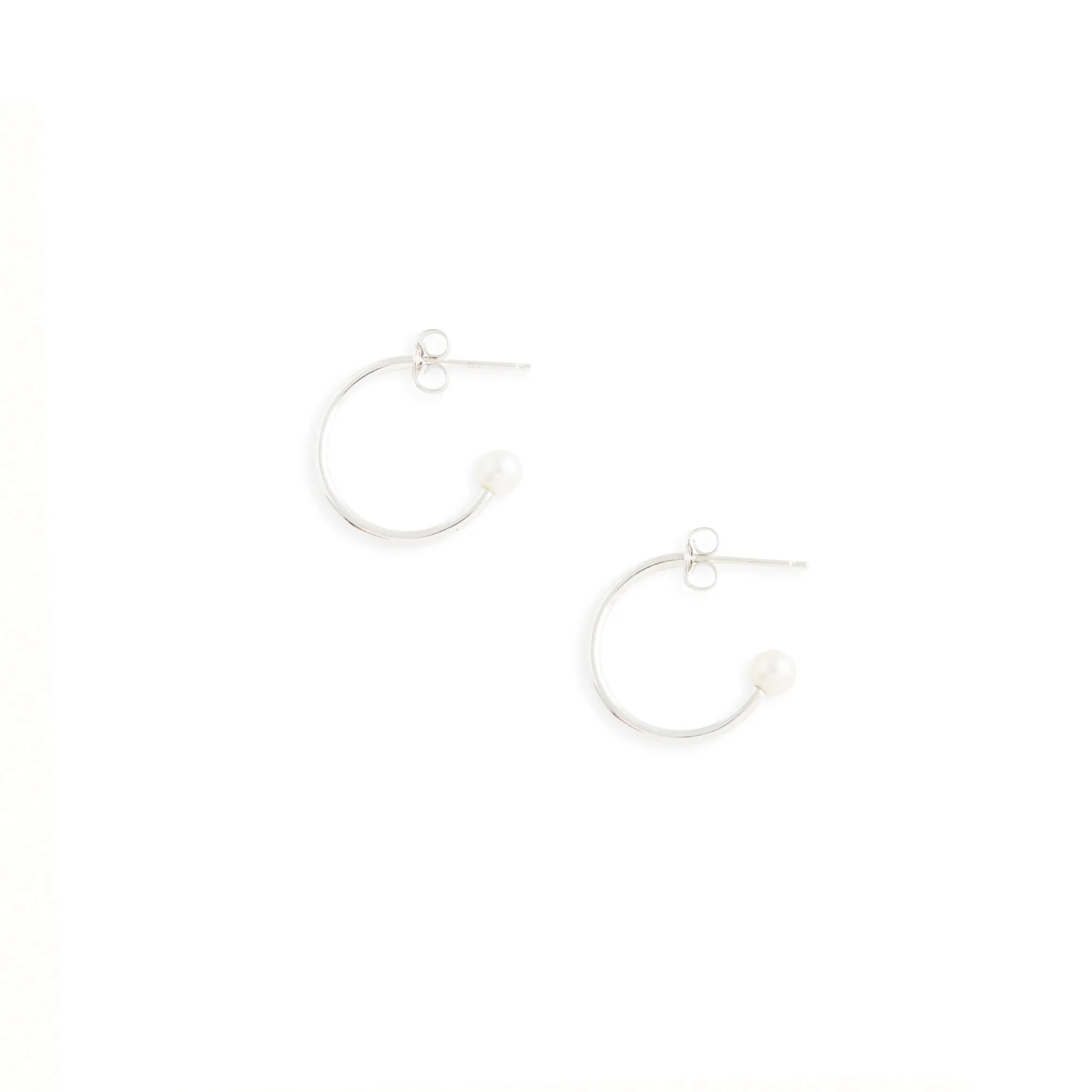 Small Silver Charming Hoop Earrings