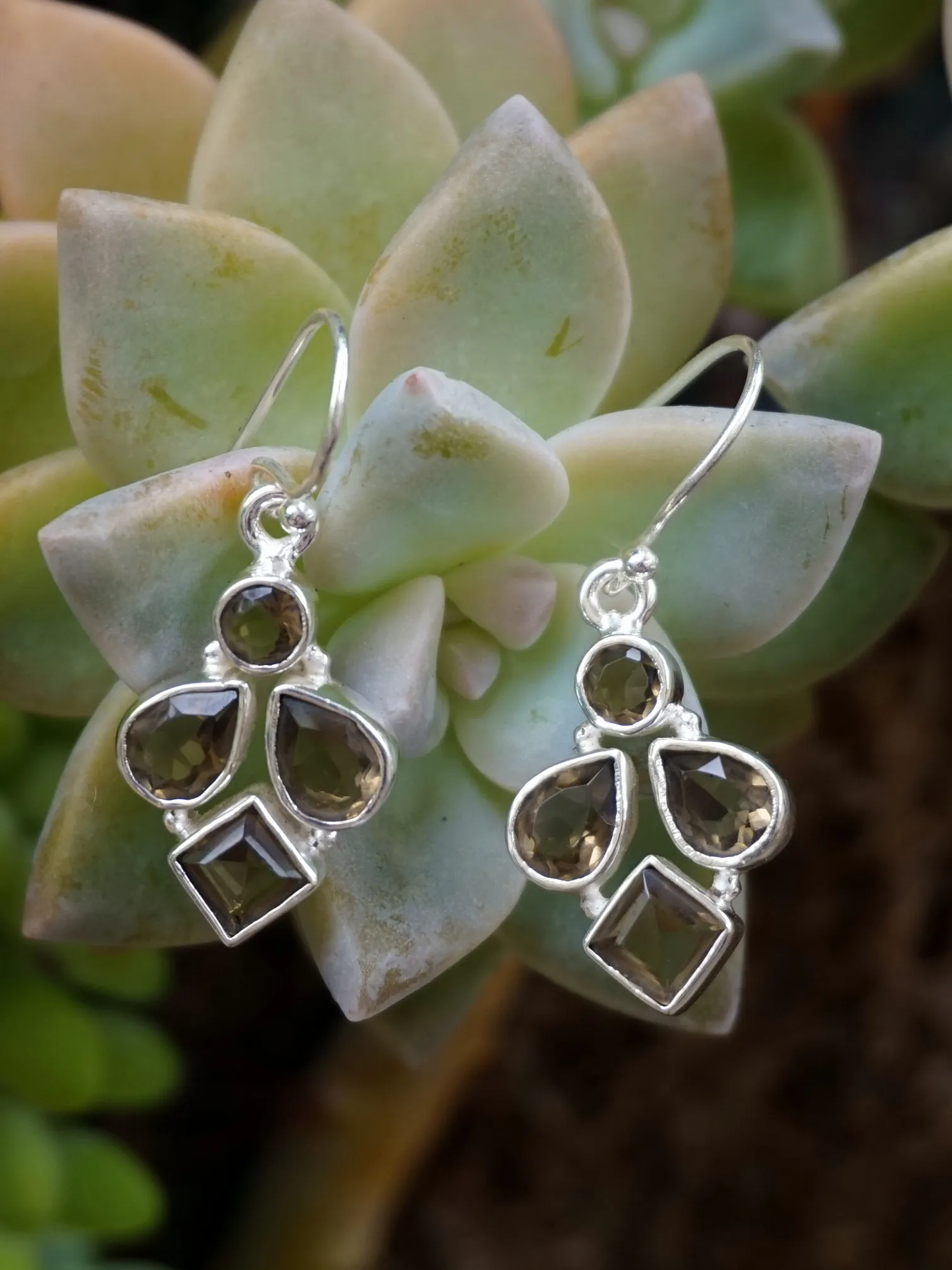 Smoky Quartz Drop Earring Set 2