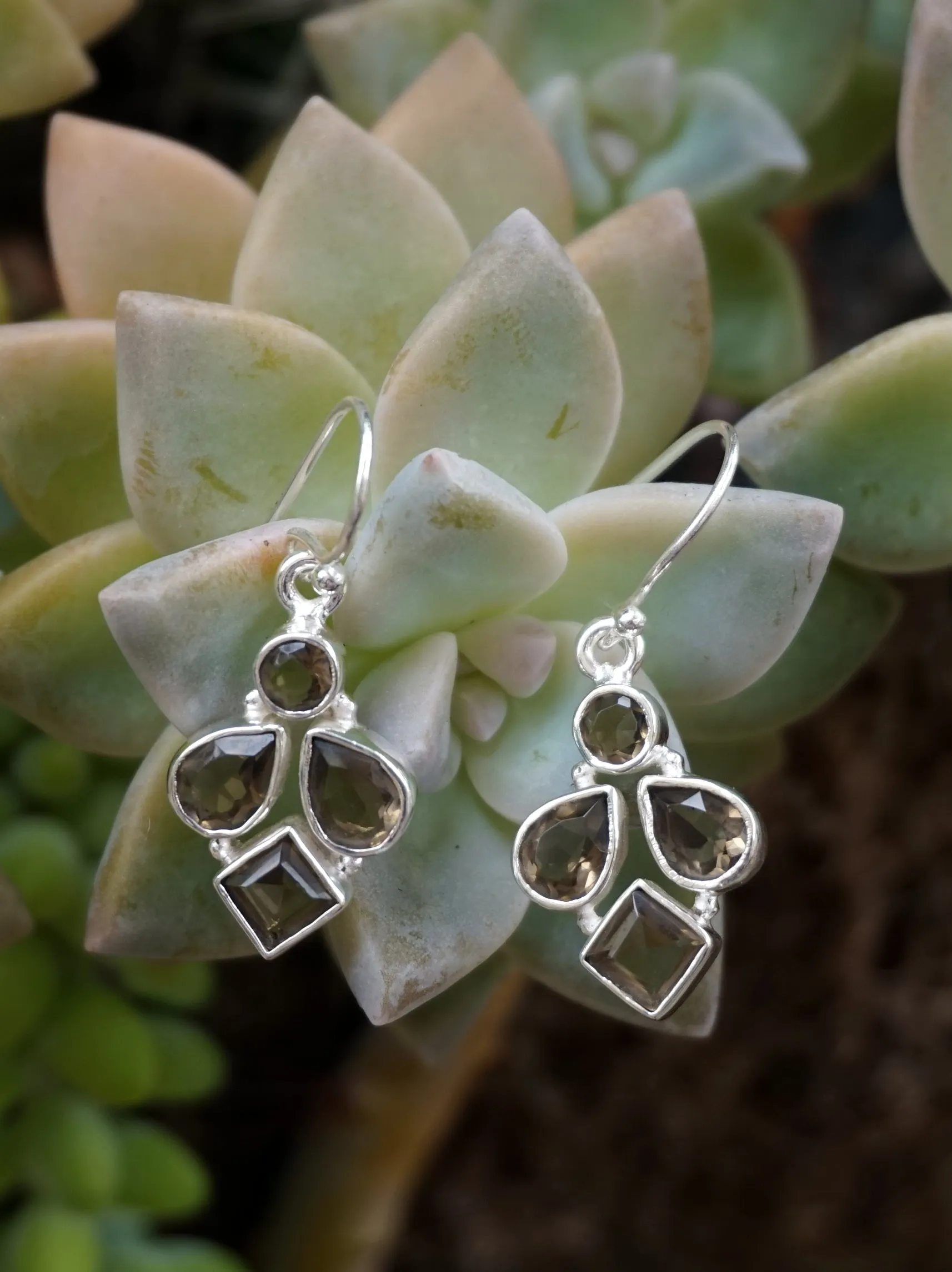 Smoky Quartz Drop Earring Set 2