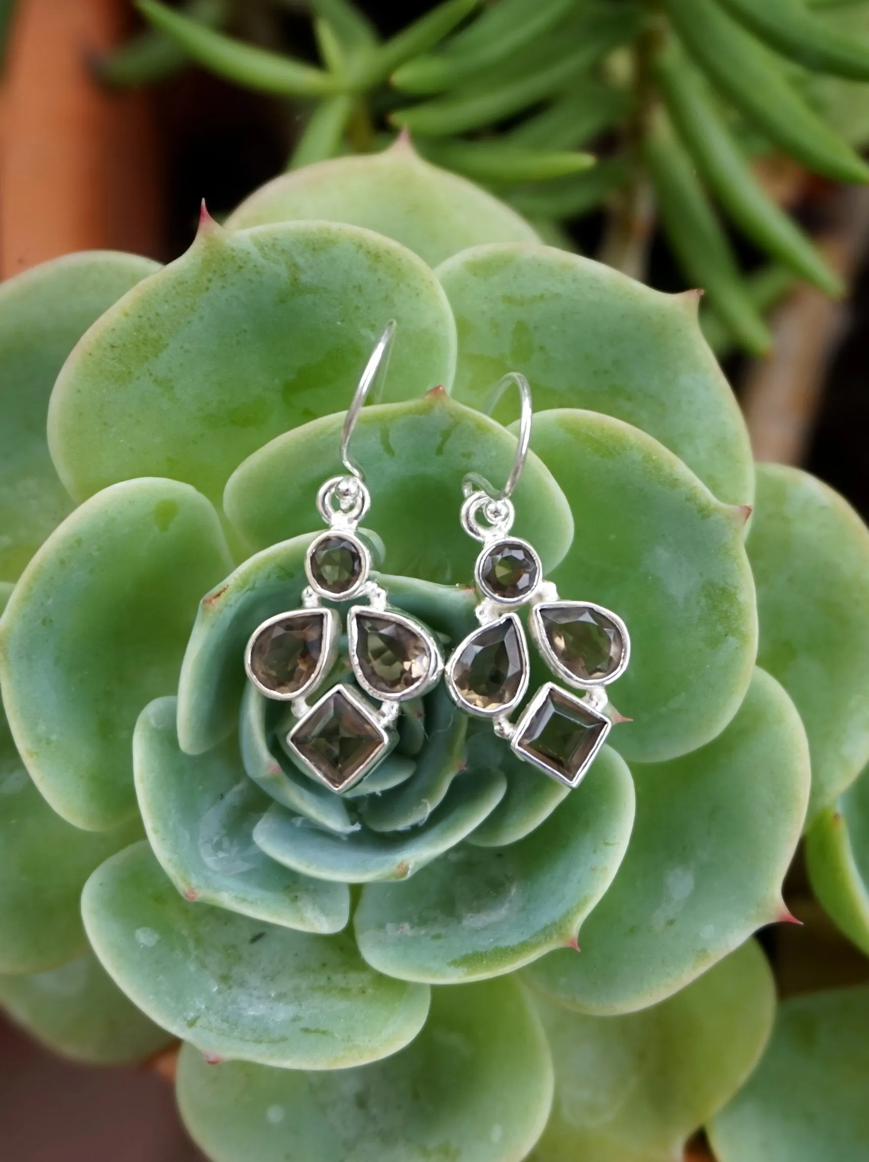 Smoky Quartz Drop Earring Set 2