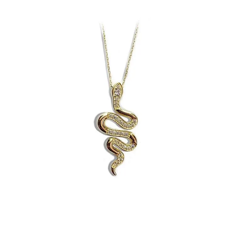 SNAKE YELLOW GOLD NECKLACE
