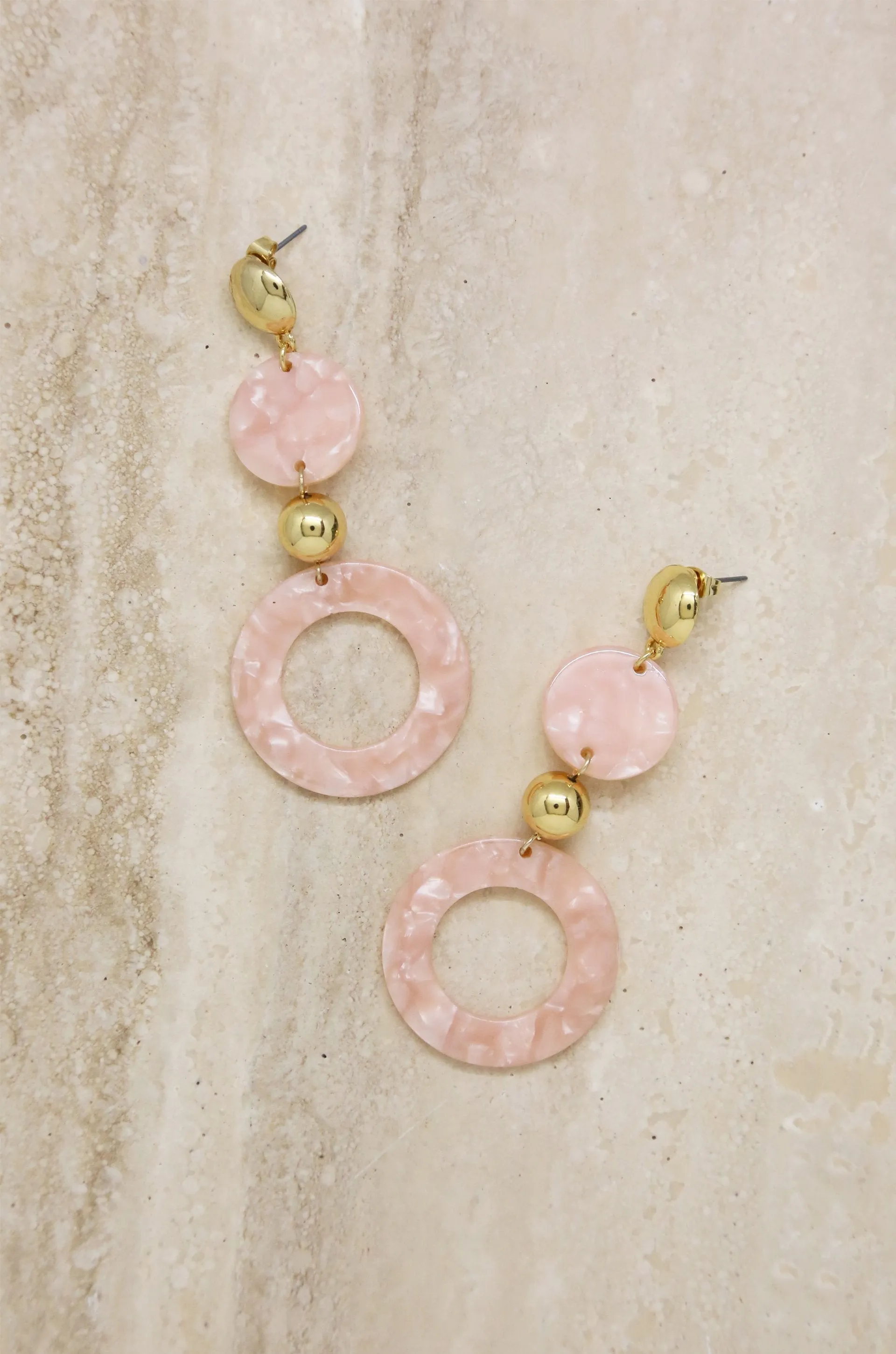 Soft Focus Resin Circle Drop Earrings