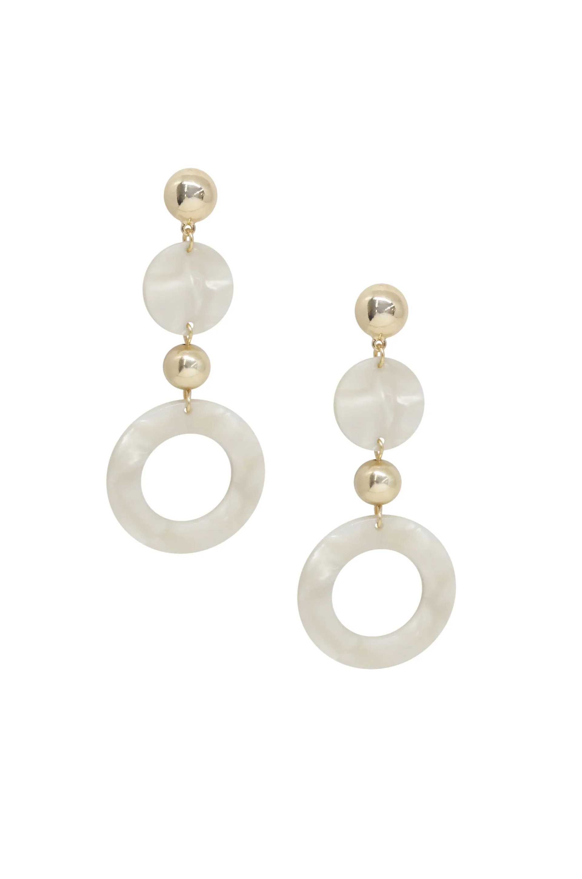 Soft Focus Resin Circle Drop Earrings