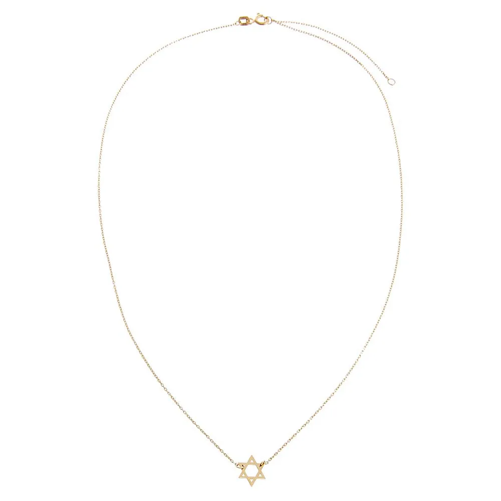 Solid Star of David Necklace 14K