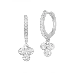 Sparkle Trio Drop Huggie Earrings
