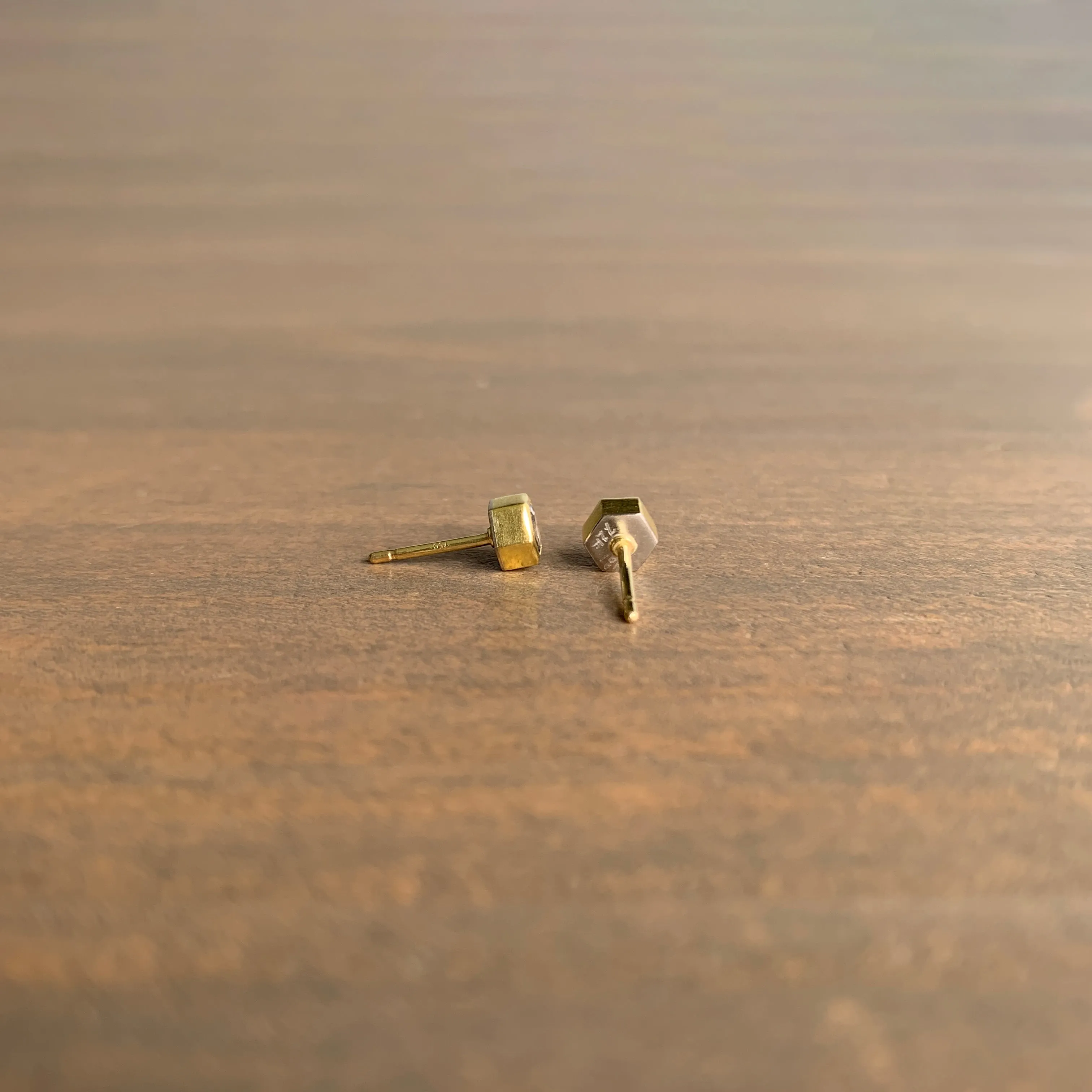 Spinel Hexagon Stud Earrings