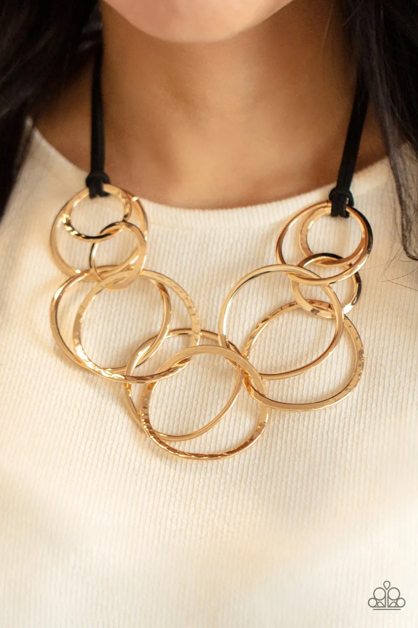 Spiraling Out of COUTURE Gold Paparazzi Necklace