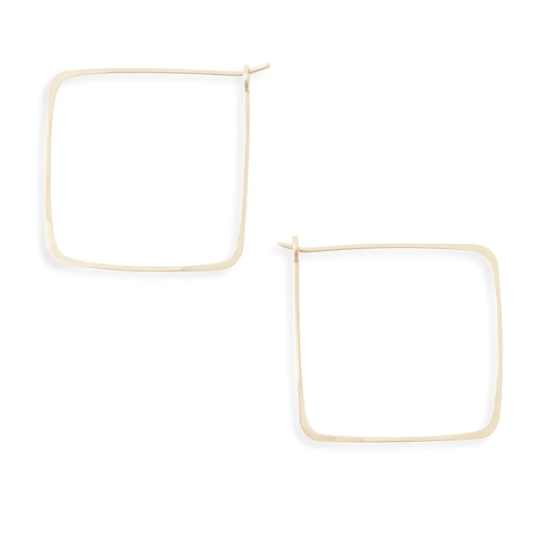 Square Hoops in Gold Fill