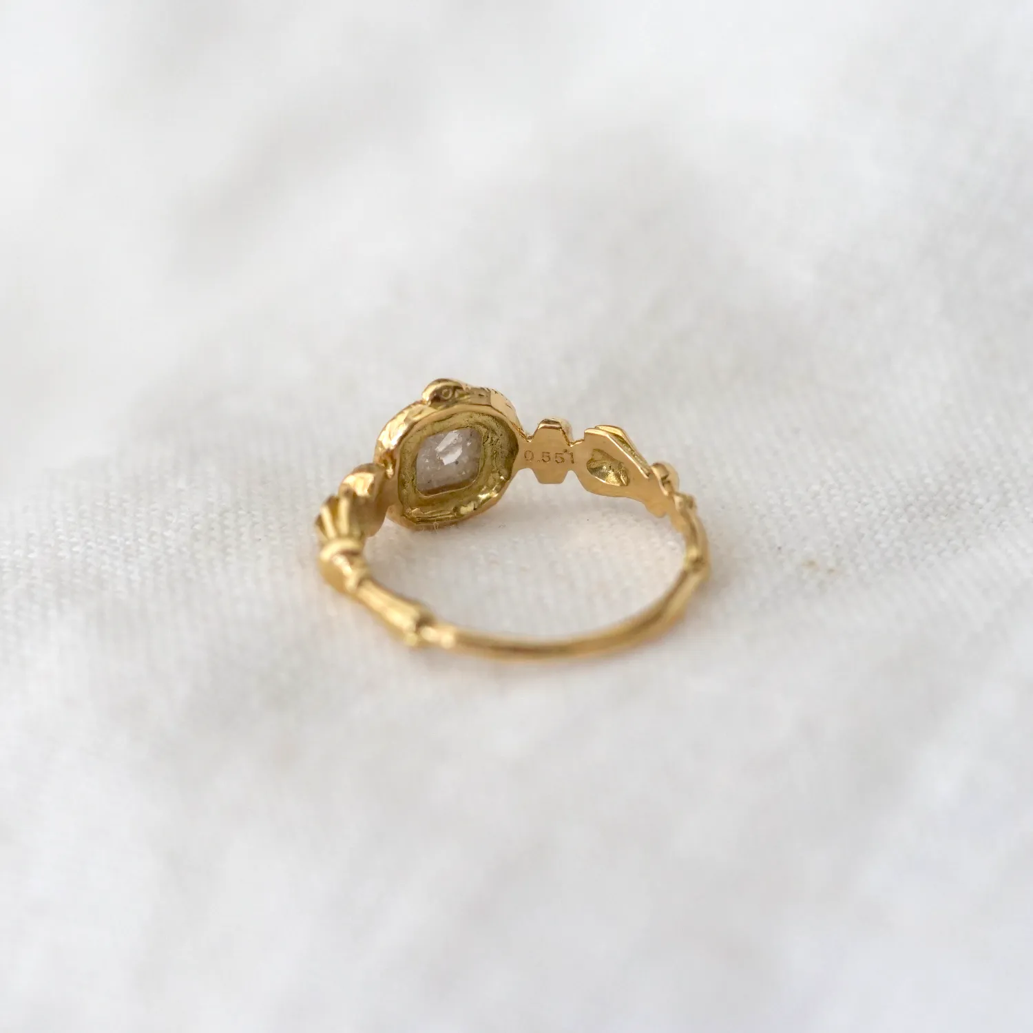 Square Ouroboros Solitaire Ring