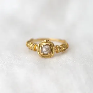 Square Ouroboros Solitaire Ring
