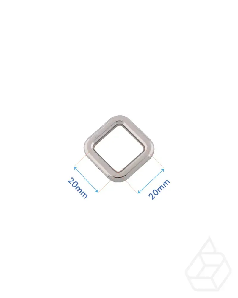 Square ring | Silver | inner size 20 mm (2 pieces)
